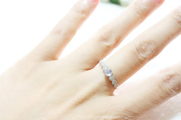 スパークルボックス(SparkleBox)：プラチナラブラドライトダイヤモンドリング