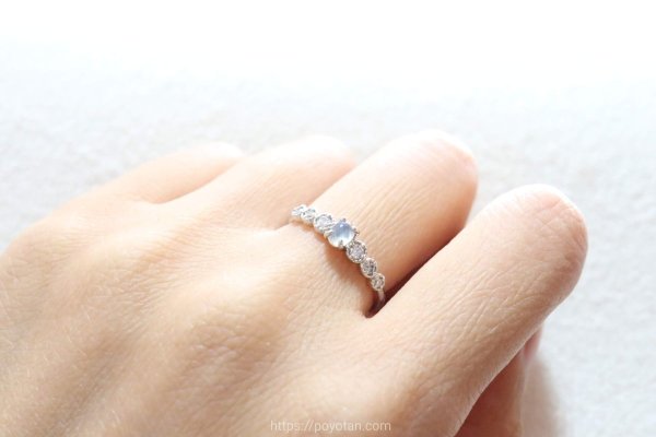 スパークルボックス(SparkleBox)：プラチナラブラドライトダイヤモンドリング