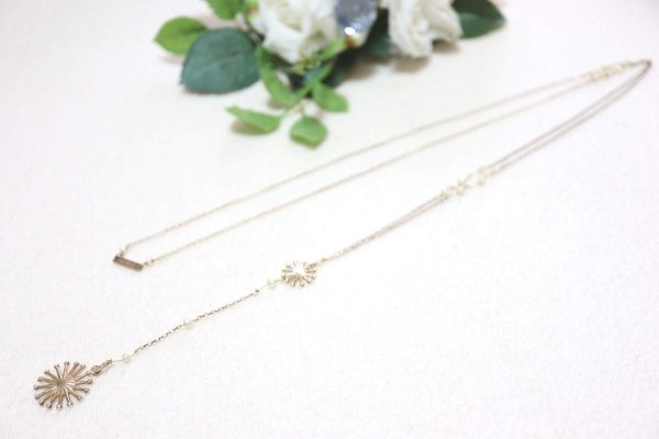 スパークルボックス(SparkleBox)：pink powder (ピンクパウダー) パール デザイン ラリエット ネックレス