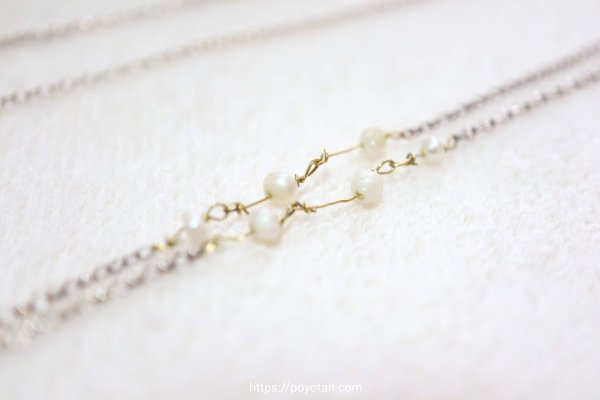 スパークルボックス(SparkleBox)：pink powder (ピンクパウダー) パール デザイン ラリエット ネックレス