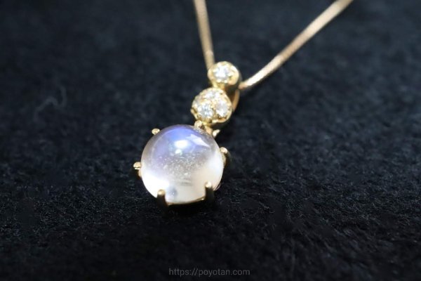 スパークルボックス(SparkleBox)：K18イエローゴールド ラブラドライト ダイヤモンドペンダント