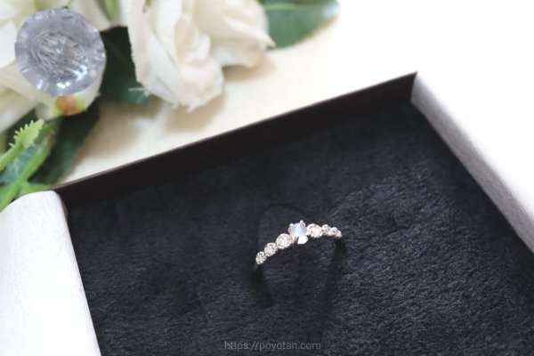 スパークルボックス(SparkleBox)：プラチナ ラブラドライト ダイヤモンドリング