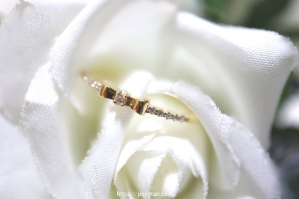 Sparklebox(スパークルボックス)：K18ダイヤモンドリボンリング（11号)