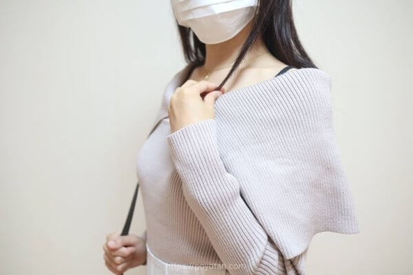 GRL:ビッグカラーオフショルダーニットトップス[dr616]