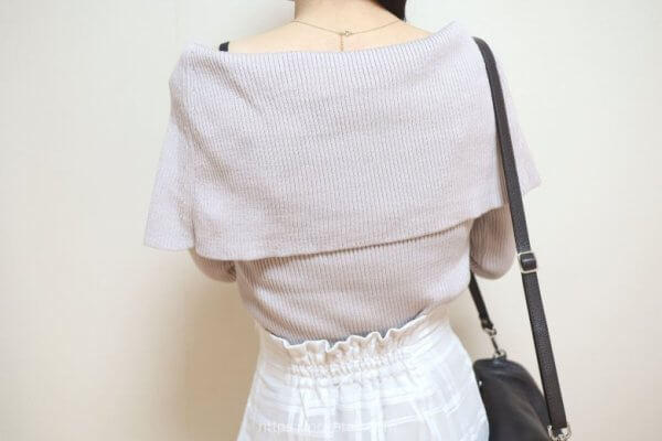 GRL:ビッグカラーオフショルダーニットトップス[dr616]