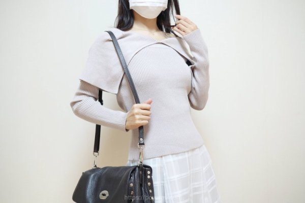 GRL:ビッグカラーオフショルダーニットトップス[dr616]