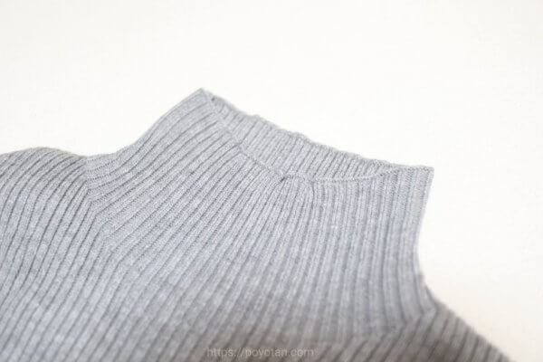 GRL：ハイネックスリットスリーブリブニットトップス[k9221d]