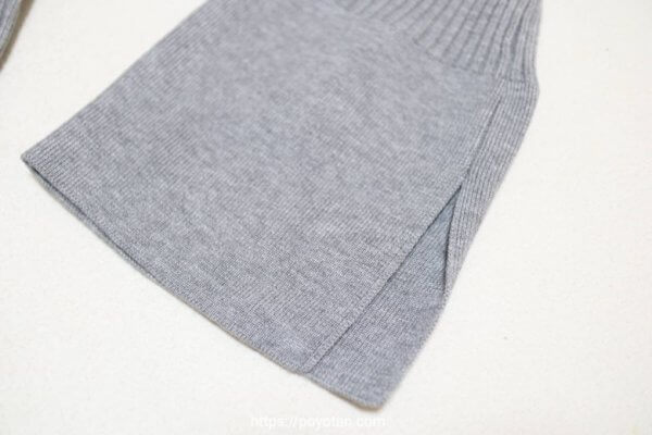 GRL：ハイネックスリットスリーブリブニットトップス[k9221d]