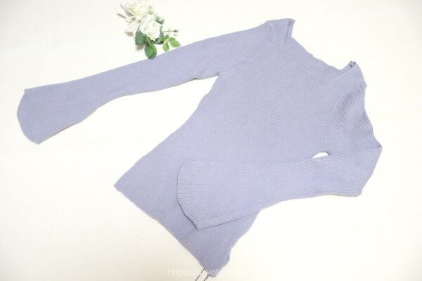 GRL:スクエアネックフレアスリーブリブニットトップス[k9153c]