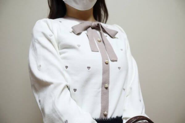 GRL:ハート刺繍リボン配色ニットトップス[tt020]