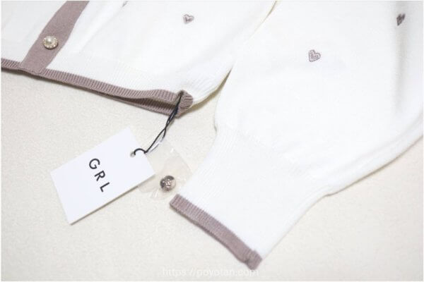 GRL:ハート刺繍リボン配色ニットトップス[tt020]