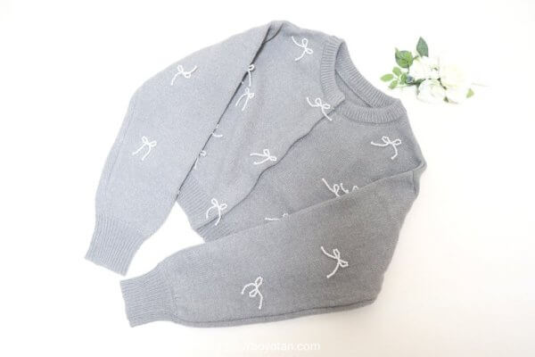 GRL：パールリボンニットカーディガン[tu1040]