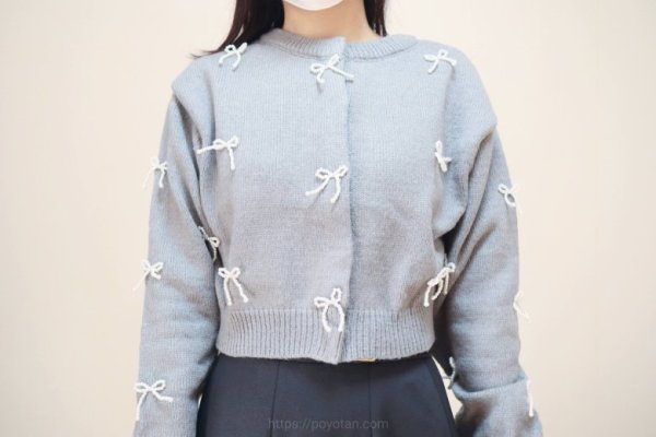GRL：パールリボンニットカーディガン[tu1040]