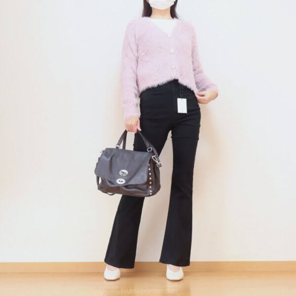 GRL:ショート丈パールボタンシャギーニットカーディガン[kz114a]