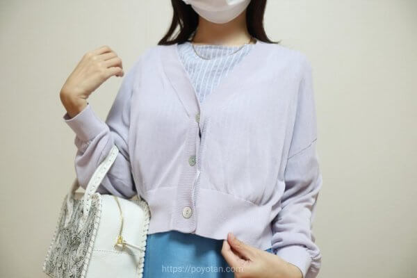 GRL:ショート丈シアーニットカーディガン[sm112]