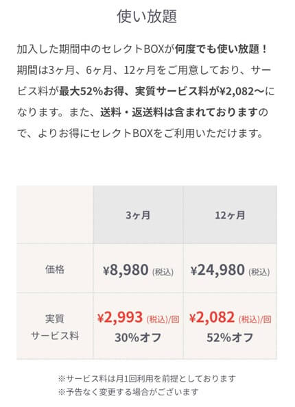 ドローブ：使い放題(旧名：セレクトボックスパス)｜サブスク