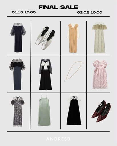 andresd：ファイナルセール｜最大７０％割引